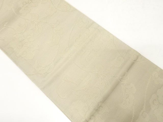 アンティーク　花唐草模様織り出し袋帯（材料）